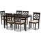 Baxton Studio Nicolette Modern and Contemporary Sand Fabric and Dark Brown Finished Wood 7-Piece Dining Set 176-11386-10519-Zoro - alternate 5